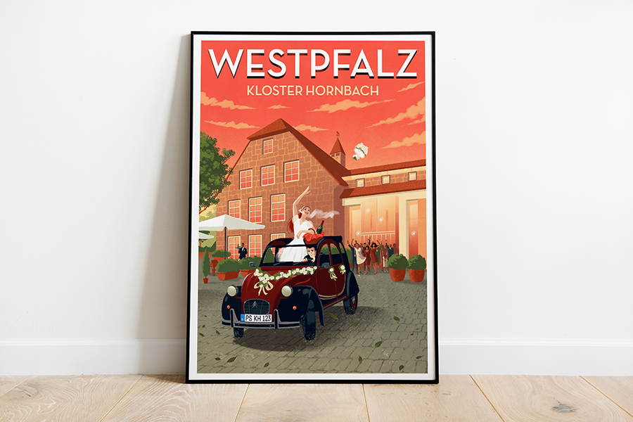 Westpfalz-Retroposter Kloster Hornbach